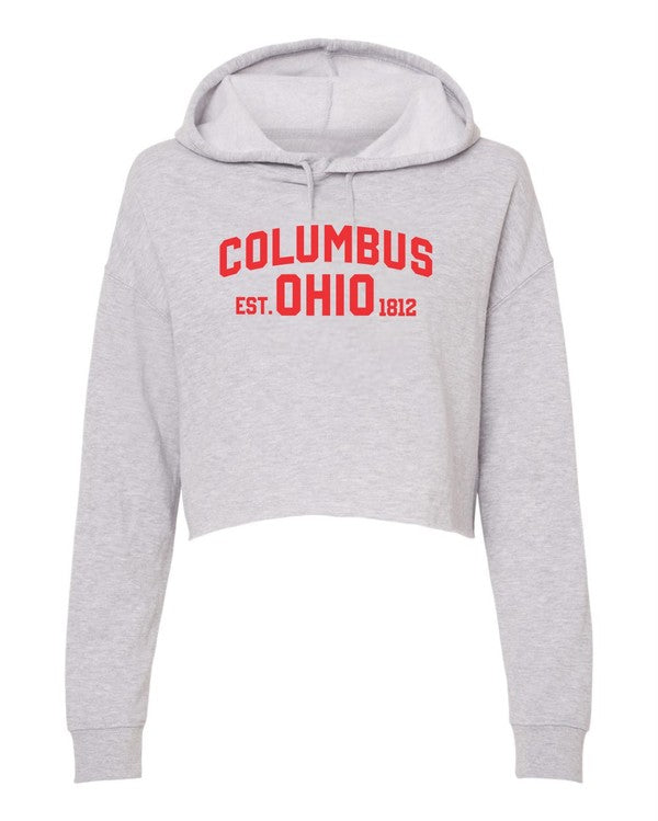 Oxford Grey Columbus Ohio State Cropped Hoodie