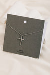 Pave Cross Pendant Necklace in Gold or Silver