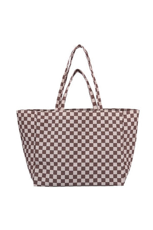 Checkered Canvas Pattern Design Tote Bag