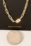 Gold Dipped Oval Chain Link Necklace in Gold or Silver