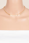 Gold Layered Metallic Flat Chains Necklace