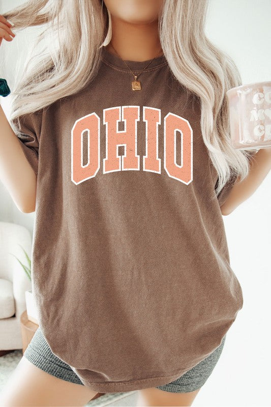 OHIO Varsity Font Comfort Colors Tee in Various Colors