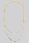 Gold Mixed Layered Chains Necklace