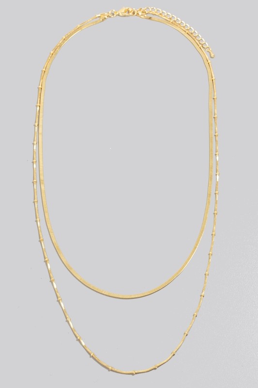 Gold Mixed Layered Chains Necklace