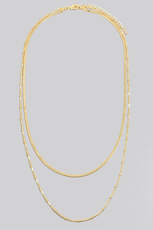 Gold Mixed Layered Chains Necklace