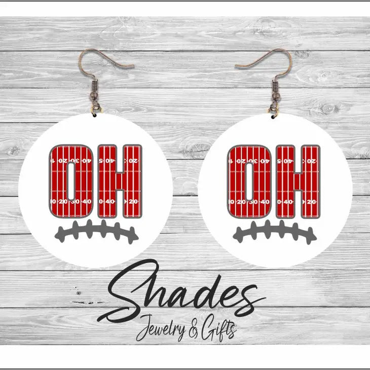 Ohio States Buckeyes Football Earrings