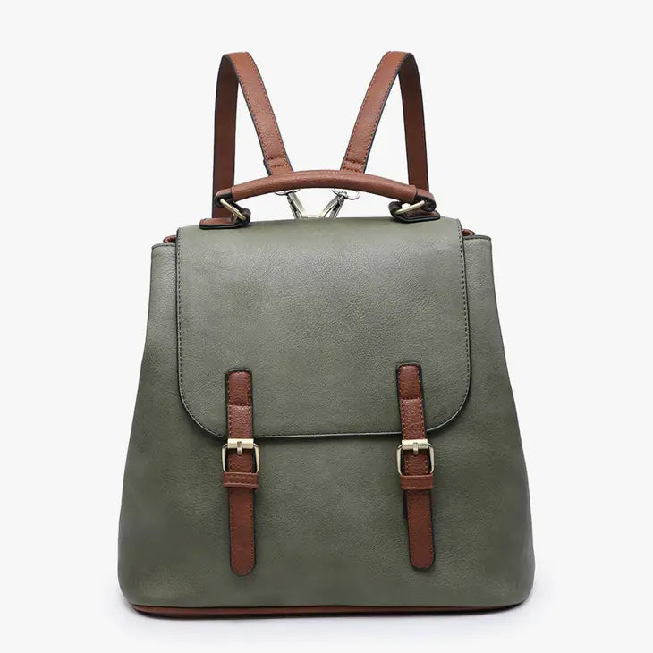 Convertible Backpack/Shoulder Bag in Olive