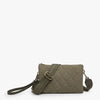 Izzy Quilted Crossbody w/ Guitar Strap in Olive