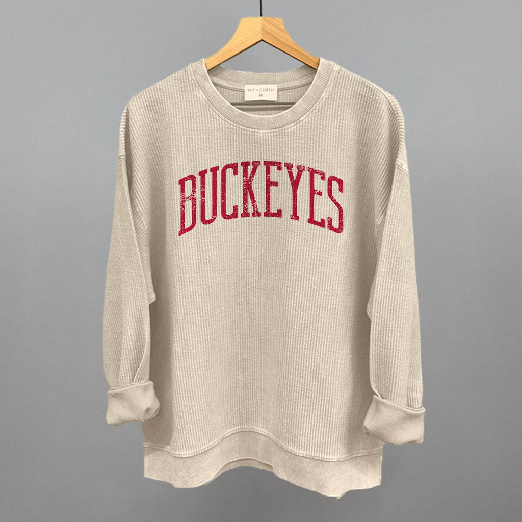 Buckeyes Arch Moonbeam Oversized Corded Crew