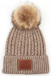 C.C Double Braided Beanie with Pom - Various Colors - ALL SALES FINAL