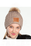 C.C Double Braided Beanie with Pom - Various Colors - ALL SALES FINAL