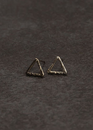 Gold Open Triangle Stud Earrings