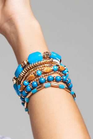 Turks & Caicos Stackable Mixed Beaded Stretch Bracelet