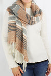 Multicolor Stripe Scarf with Tassel - ALL SALES FINAL