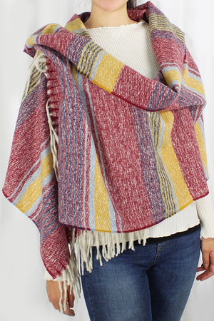 Multicolor Stripe Scarf with Tassel - ALL SALES FINAL