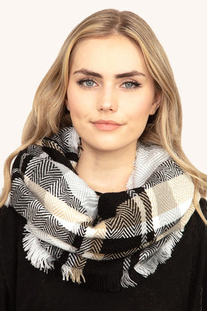 Multicolor Plaid Infinity Scarf - Various Colors