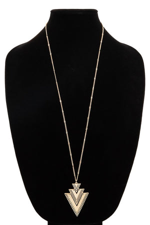 Gold or Silver Arrowhead Filigree Pendant Necklace