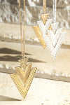 Gold or Silver Arrowhead Filigree Pendant Necklace