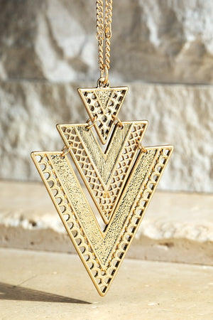 Gold or Silver Arrowhead Filigree Pendant Necklace