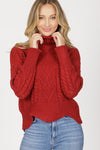 Burgundy Turtleneck Sweater - ALL SALES FINAL