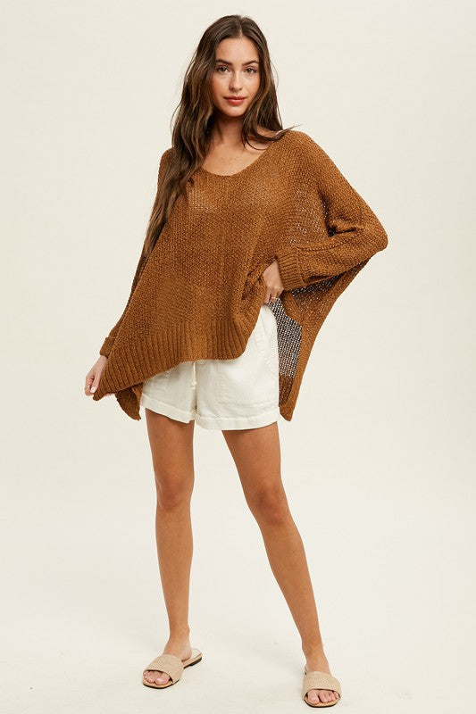 Knit Sweater with 3/4 Sleeve - ALL SALES FINAL