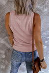Pink Ribbed Tank Top - ALL SALES FINAL