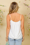 Sleeveless Round Neck Cami Top with Smocked Neck Line Detail - ALL SALES FINAL