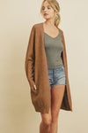 Toffee Soft Knit Open Front Cardigan