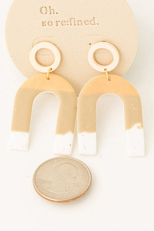 U Shaped Polymer Clay Drop Earrings