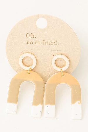 U Shaped Polymer Clay Drop Earrings