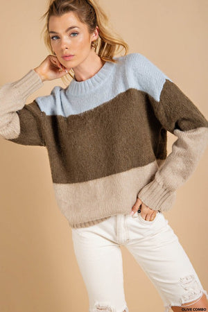 Oversized Brushed Pullover Sweater - ALL SALES FINAL