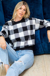 Plaid Crew Neck Long Sleeve with Drop Shoulder - 2 Colors - ALL SALES FINAL