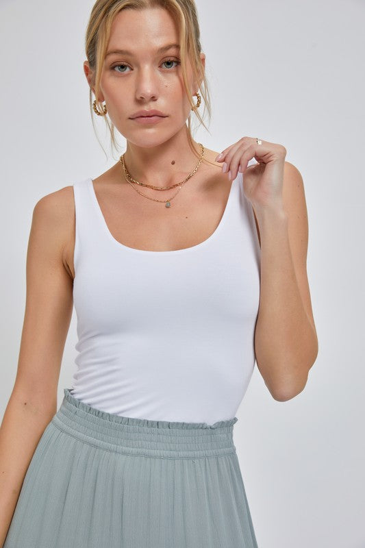 Basic Jersey Scoop Neck Tank Top - Various Colors - ALL SALES FINAL