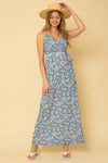 Blue Floral Maxi Dress - ALL SALES FINAL