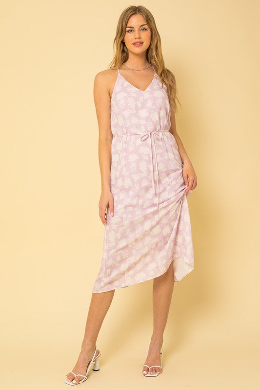 Lavender Abstract Maxi Dress - ALL SALES FINAL