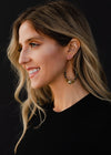 Gold Wire Hoop Earrings w/ Beaded Detail