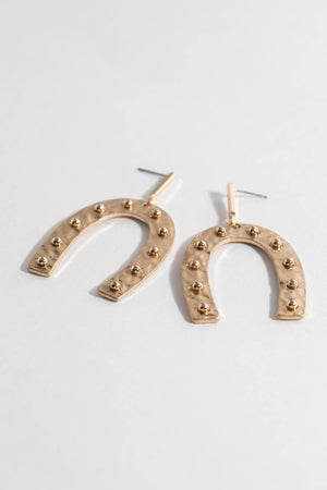 Arch Metal Bead Dangling Earrings