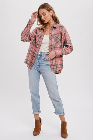 Flannel Plaid Button Up Shirt