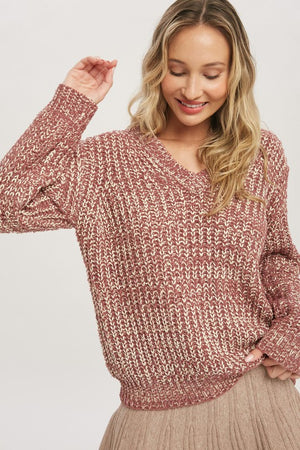 Two Tone Chunky Sweater Pullover - ALL SALES FINAL